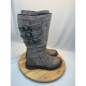 Patrizia Dercetis Boots Size 37 (6.5-7) Women's Grey Faux Suede Riding Farm